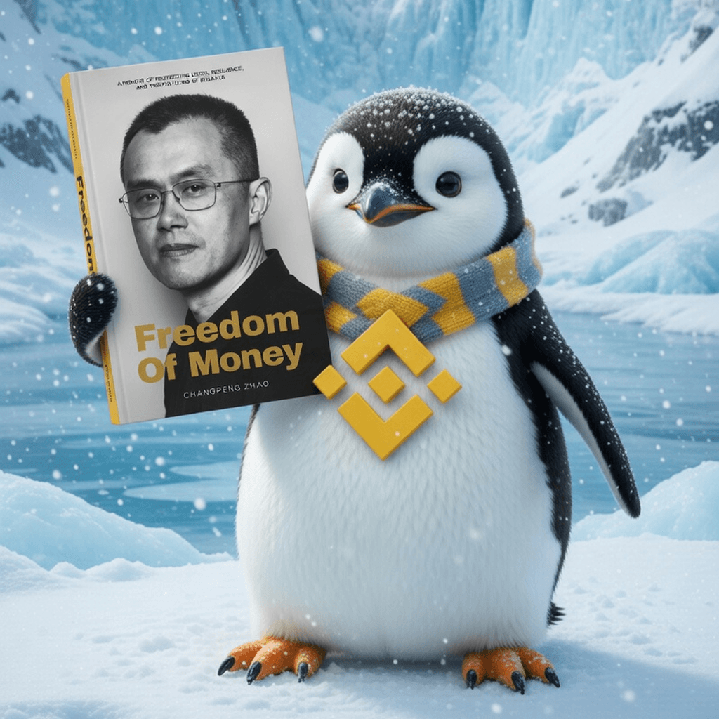 AIPenguinReads penguin holding Freedom of Money